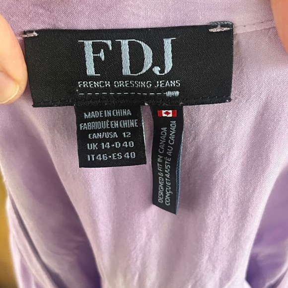 FDJ French Dressing Jeans Women's Wild Pansy Tie Dye Blouse Size 12 - Picture 10 of 12